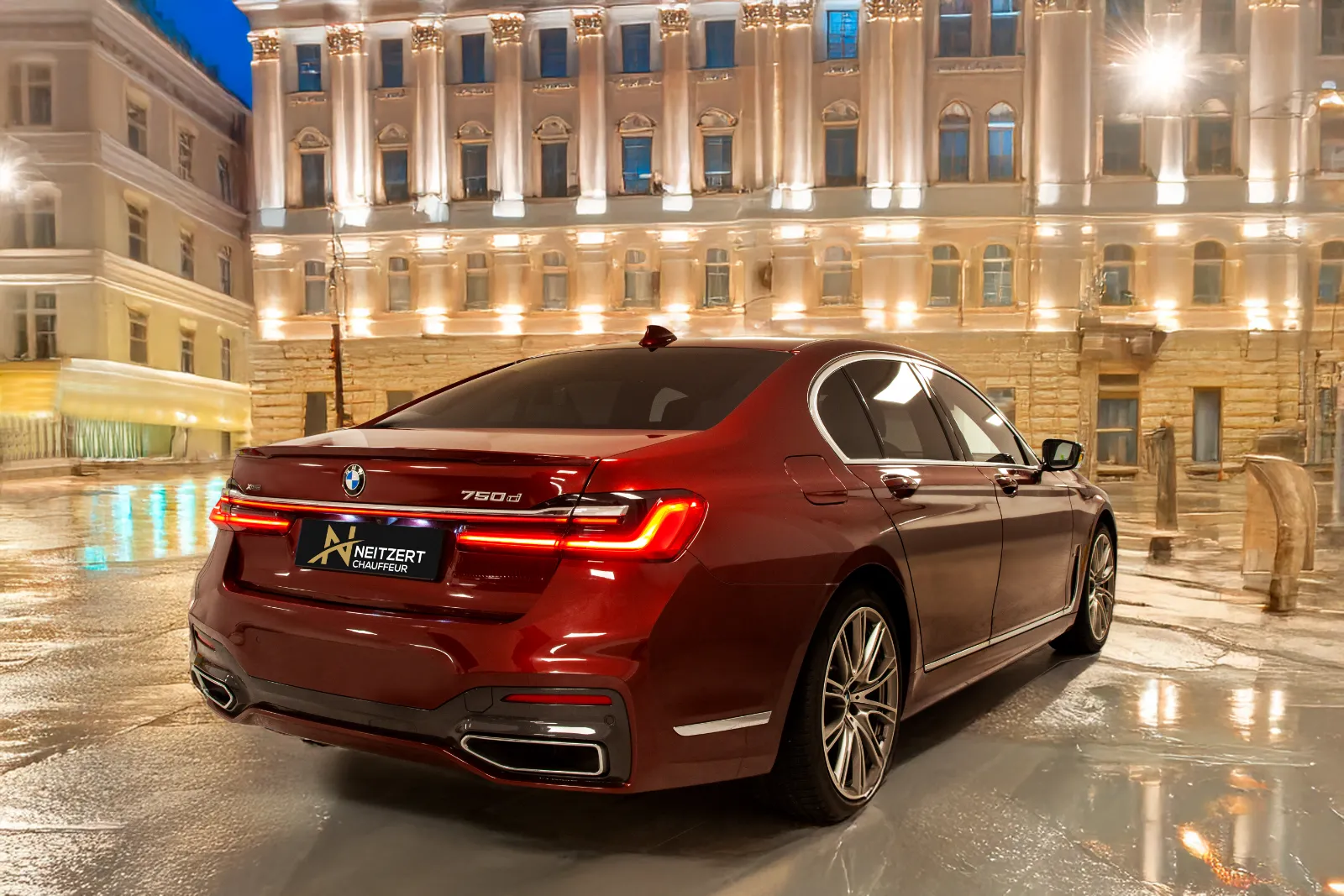 BMW 750 Limousine Hinten Chauffeur Frankfurt