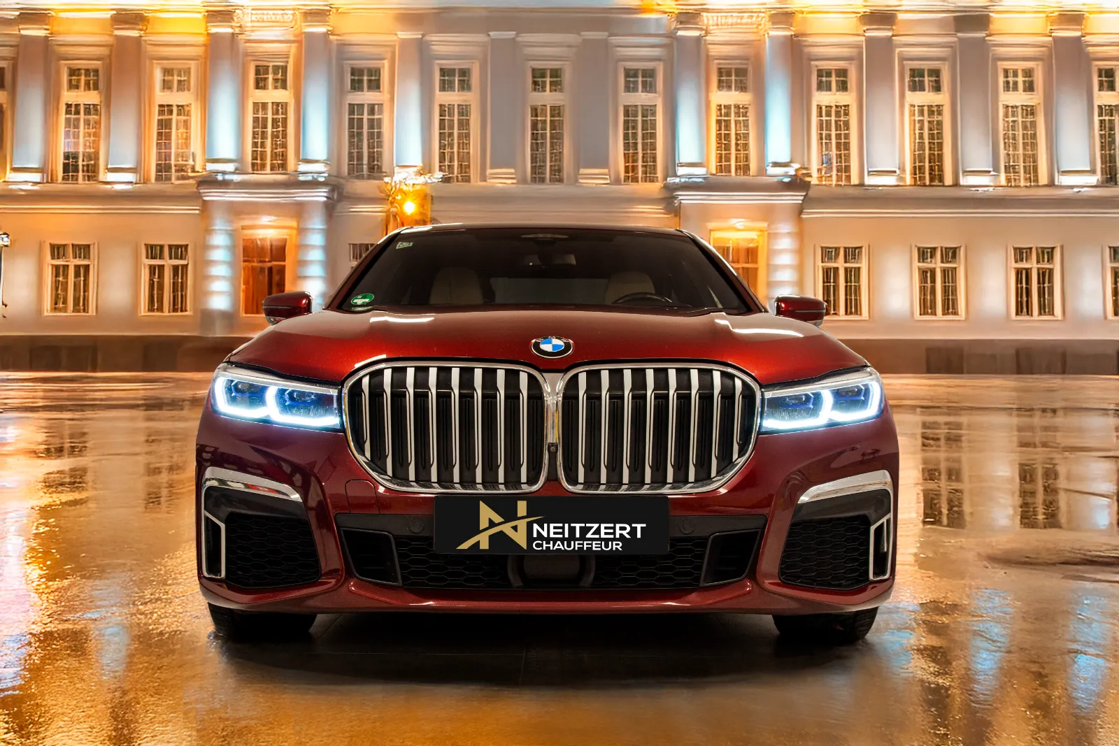 BMW 750 Limousine Front Chauffeur Frankfurt